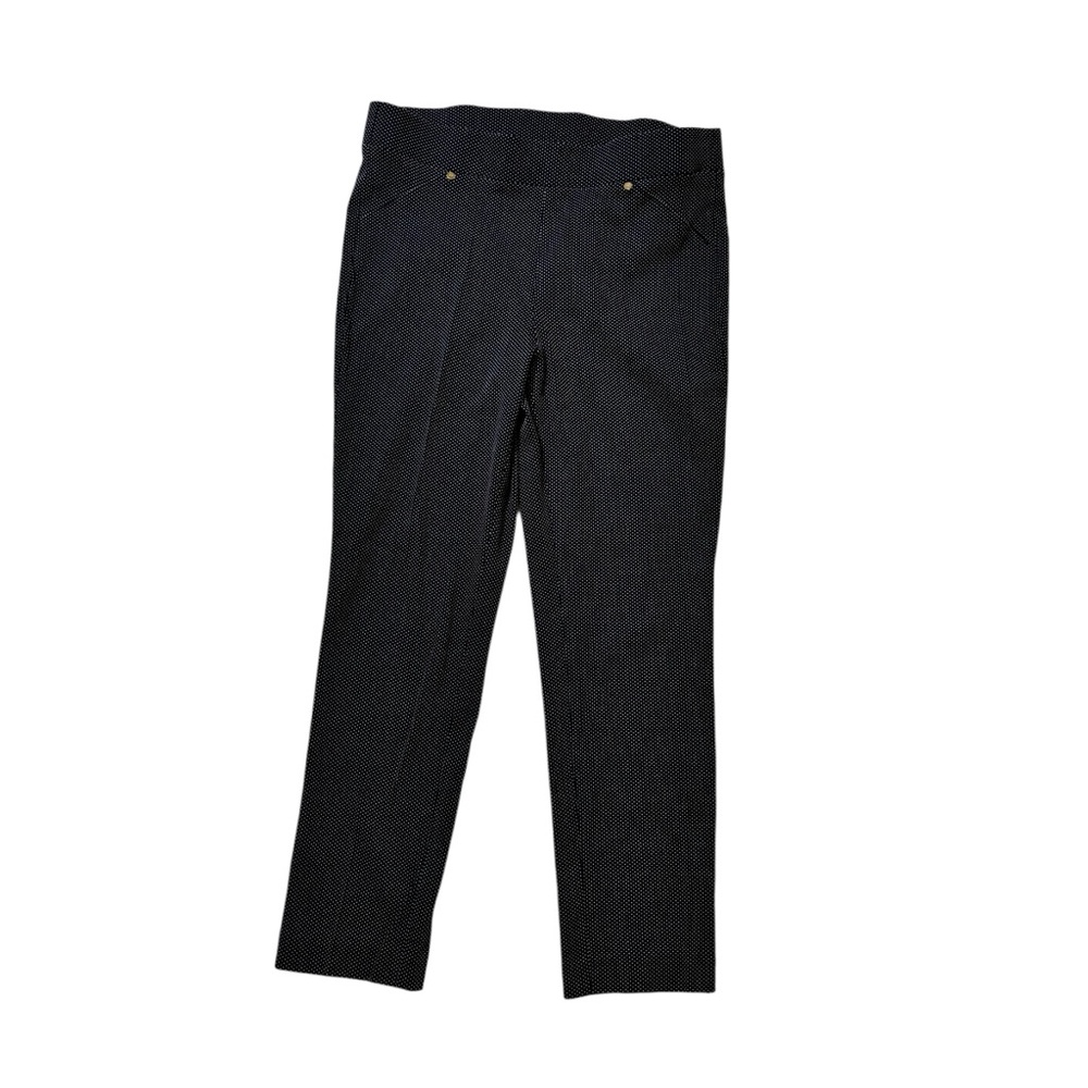 Anne Klein Navy and White Cropped Pants